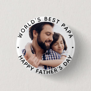 Weltbester Papa Vatertagsfoto Button
