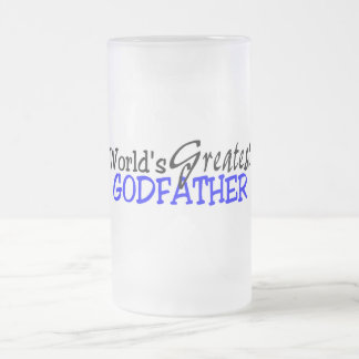 Weltbester Pate-blaues Schwarzes Mattglas Bierglas