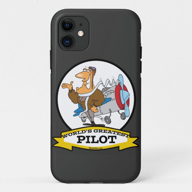 WELTBESTER PILOT II MÄNNER CARTOON Case-Mate iPhone HÜLLE (Rückseite)
