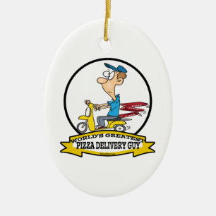 WELTBESTER PIZZA LIEFERER TYP CARTOON KERAMIK ORNAMENT
