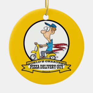 WELTBESTER PIZZA LIEFERER TYP CARTOON KERAMIKORNAMENT