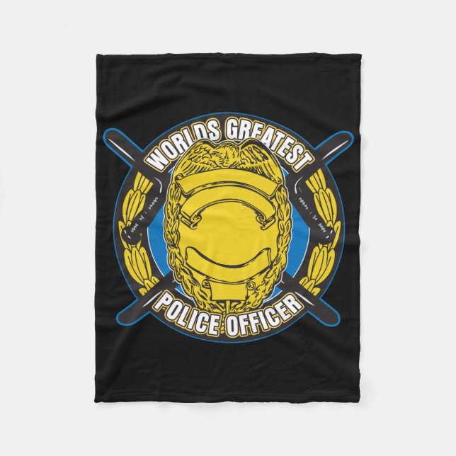 Weltbester Polizei-Offizier Fleecedecke (Vorderseite)