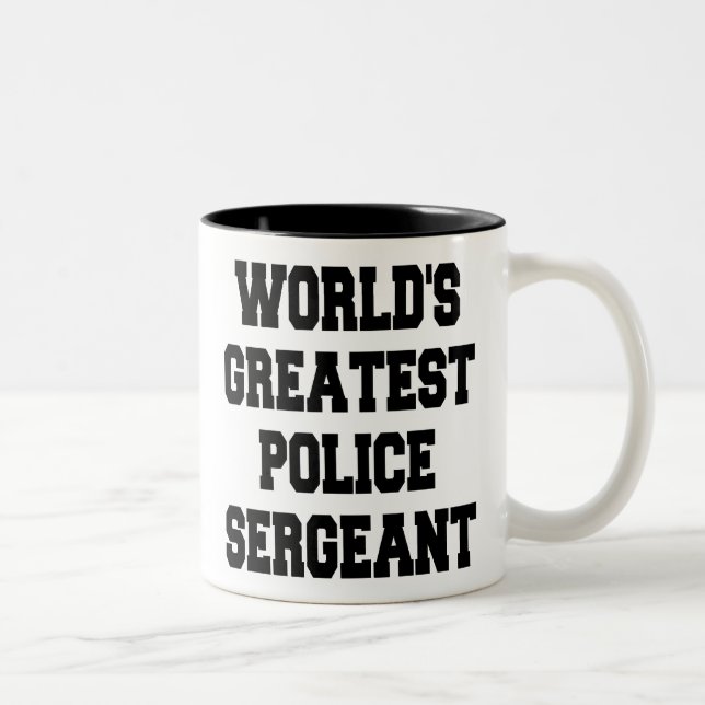 Weltbester Polizeibeamter Zweifarbige Tasse (Rechts)