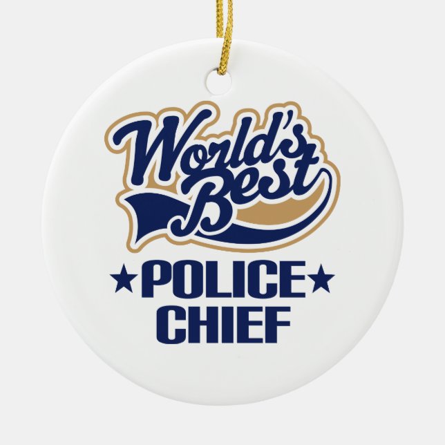 Weltbester Polizeichef Keramikornament (Vorne)