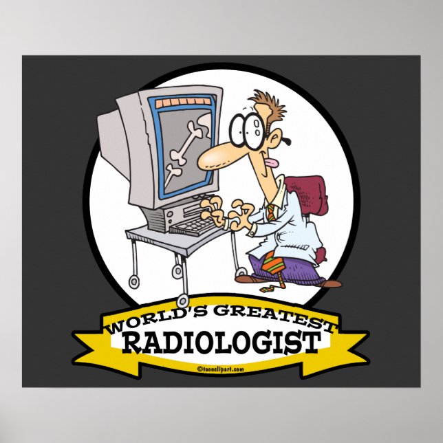 WELTBESTER RADIOLOGISTISCHER MÄNNER CARTOON POSTER (Vorne)
