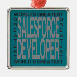 Weltbester Salesforce Entwickler Silbernes Ornament