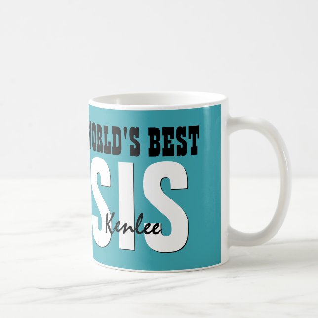 Weltbester SISTER-Individuelle Name AQUAMARIN V01C Kaffeetasse (Rechts)