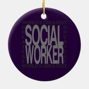 Weltbester Sozialarbeiter Keramik Ornament