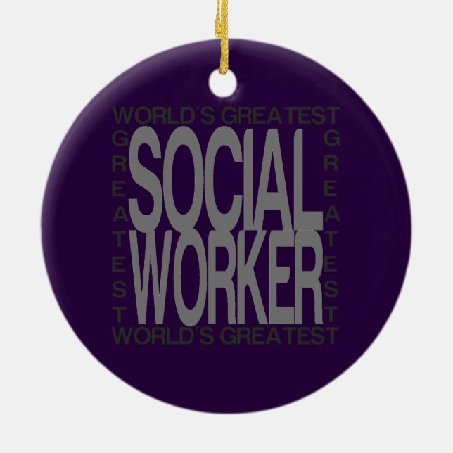 Weltbester Sozialarbeiter Keramik Ornament (Hinten)