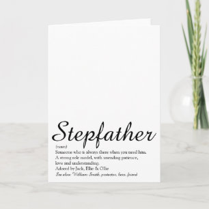 Weltbester Stiefvater, Stiefvater Definition Skrip Karte