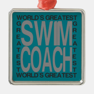 Weltbester Swim-Trainer Silbernes Ornament