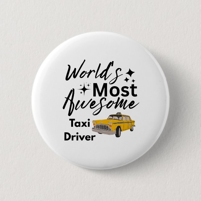 Weltbester Taxifahrer Button (Vorderseite)