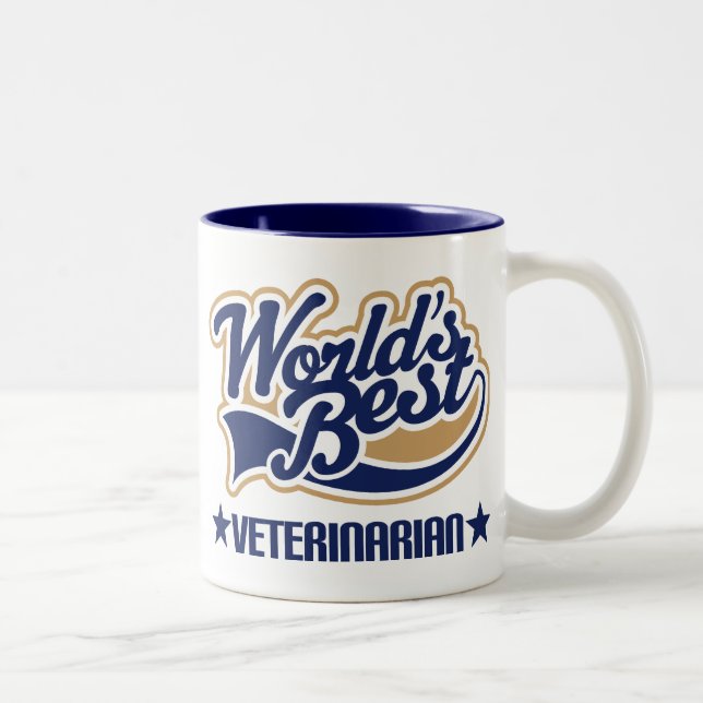 Weltbester Tierarzt Zweifarbige Tasse (Rechts)