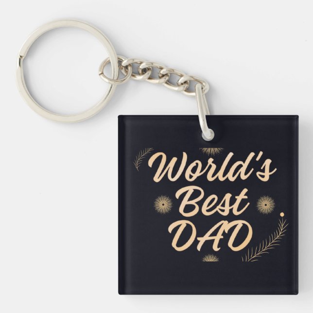Weltbester Vater  Einfache Typografie Väter Schlüsselanhänger (Vorderseite)