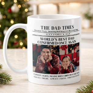 Weltbester Vatertag Weihnachtsfoto Zeitung Kaffeetasse