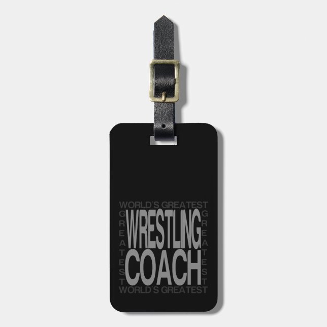 Weltbester Wrestling-Trainer Gepäckanhänger (Vorderseite vertikal)
