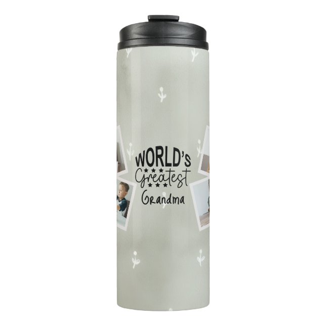 Weltbestes 4-Foto-Custom-Collage  Thermosbecher (Vorderseite)