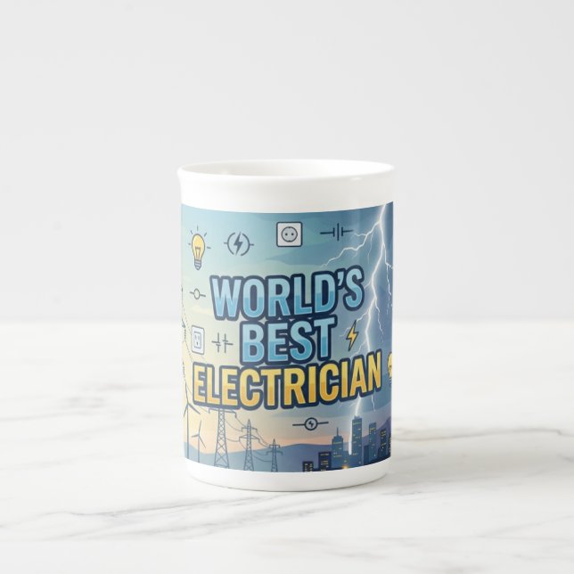 Weltbestes Elektriker-Reisebecher  Prozellantasse (Vorderseite)