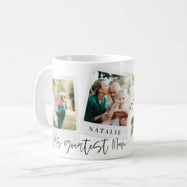 weltbestes florales Mum-Foto Kaffeetasse (Vorderseite Links)