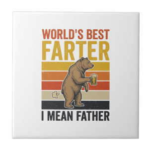 Weltbestes Fürze-Funny-Vater-Bär Fliese