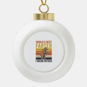 Weltbestes Furzer-Lustiger-Vater-Bär Keramik Kugel-Ornament