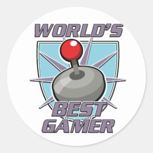 Weltbestes Gamer-Retro-Logo Runder Aufkleber
