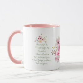 Weltbestes GODMOTHER-POEM, blumengeschmückt Person Kaffeetasse