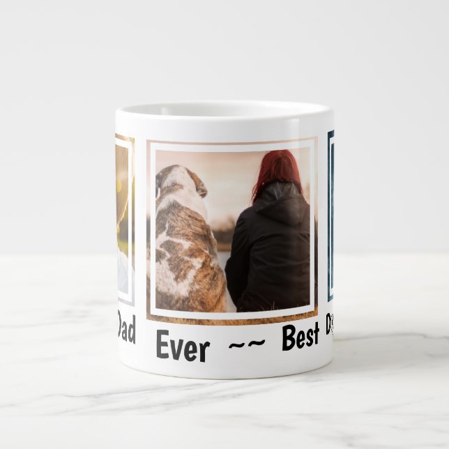Weltbestes Hund-Vater-Foto für Personalisierte Hau Jumbo-Tasse (Vorderseite)