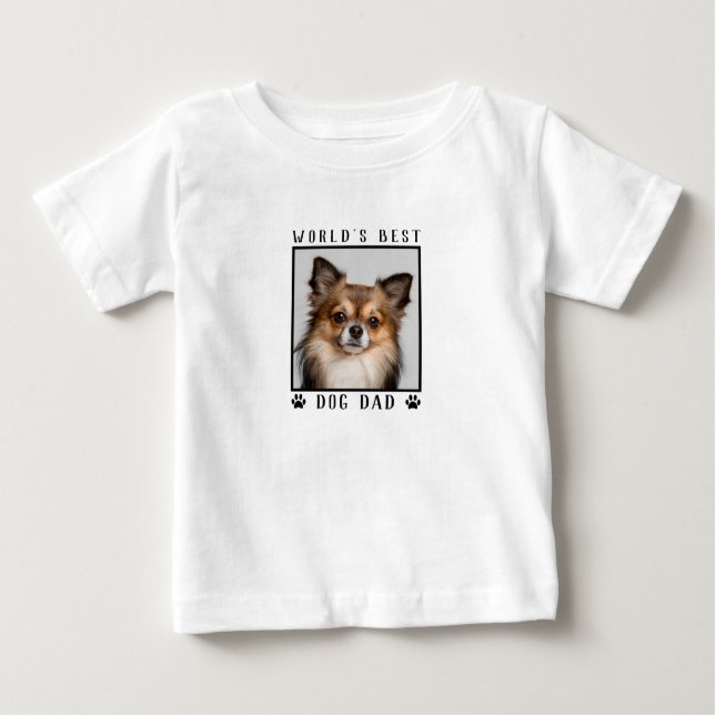 Weltbestes Hunde-Vater-Pfoten druckt Pet-Foto auf  Baby T-shirt (Vorderseite)