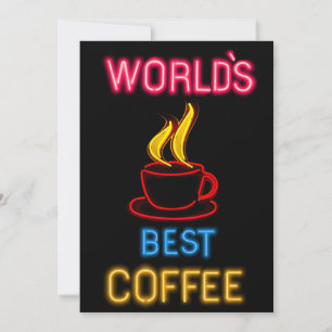 Weltbestes Kaffee-Neon-Schild Feiertagskarte