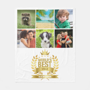 Weltbestes-Onkel-Foto-Collage Fleecedecke