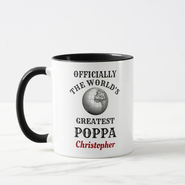 Weltbestes Poppa Vater hinzufügen Tasse (Links)