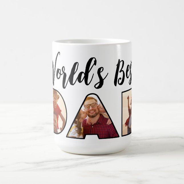 Weltbestes Vater-Zitat 3 Fotocollage Latte-Tasse Kaffeetasse (Mittel)