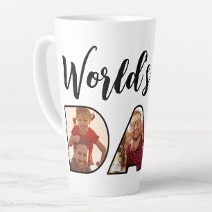 Weltbestes Vater-Zitat 3 Fotocollage Latte-Tasse Milchtasse