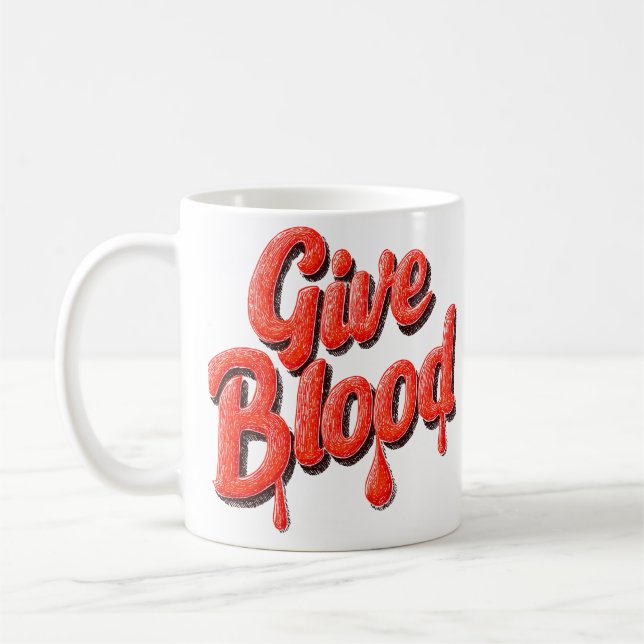 Weltblutspender-Tag-Geburt-Text für die Öffentlich Kaffeetasse (Links)