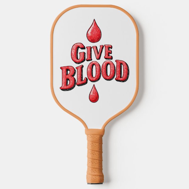 Weltblutspendertag - Gebt Bluttext für awaren Pickleball Schläger (Vorderseite)