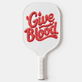 Weltblutspendertag - Glossy Blood Donation Text Pickleball Schläger