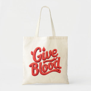 Weltblutspendertag - Glossy Blood Donation Text Tragetasche
