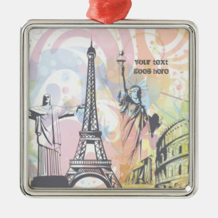 Weltdenkmäler als individuelles Ornament Aus Metall