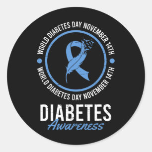 Weltdiabetestag November Krankheitsbewusstsein Ins Runder Aufkleber