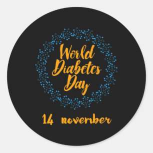Weltdiabetestag runder aufkleber