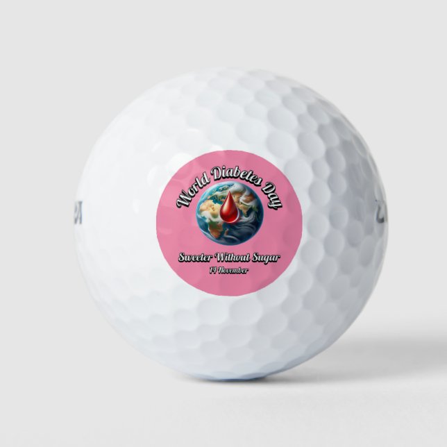 Weltdiabetestag. Süß ohne Zucker. Golfball (Vorderseite)