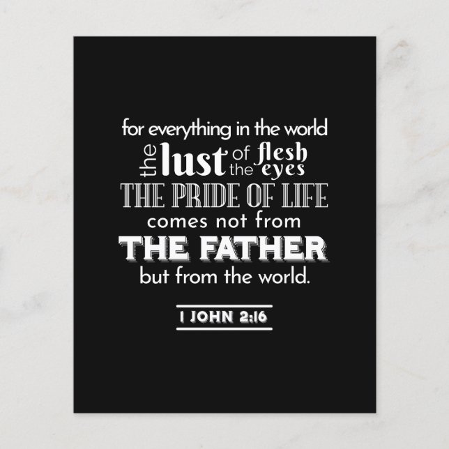 Welteltempfänge - 1 John 2:16 Bibelverse Flyer (Vorne)
