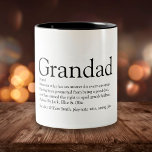 Welten am besten je Großvater, Großvater, Papa Def Zweifarbige Tasse<br><div class="desc">Personalisieren Sie für Ihren besonderen Großvater,  Großvater,  Papa oder Pop,  um ein einzigartiges Geschenk zu schaffen. Eine perfekte Art,  ihm zu zeigen,  wie phantastisch er jeden Tag ist. Entwickelt von Thisisnotme©</div>