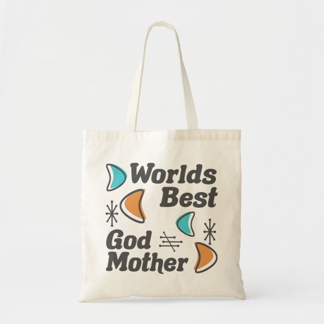 Welten Best Godmutter Retro Tragetasche (Vorne)