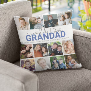 Welten Best Grandad Foto Collage Throw Kissen