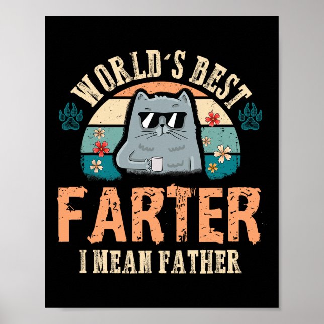 Welten Beste Farter I Gemein Vater Bester Katze Va Poster (Vorne)