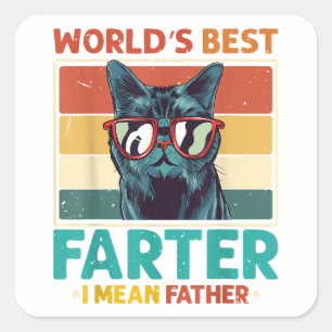 Welten Beste Farter I Gemein Vater zum Shirt Beste Quadratischer Aufkleber