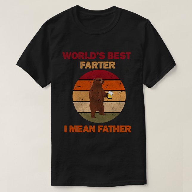 Welten beste Farter I Gemein Vaterbären trinken Bi T-Shirt (Design vorne)