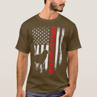 Welten Beste Goldene Vater Amerikanische Flagge T-Shirt